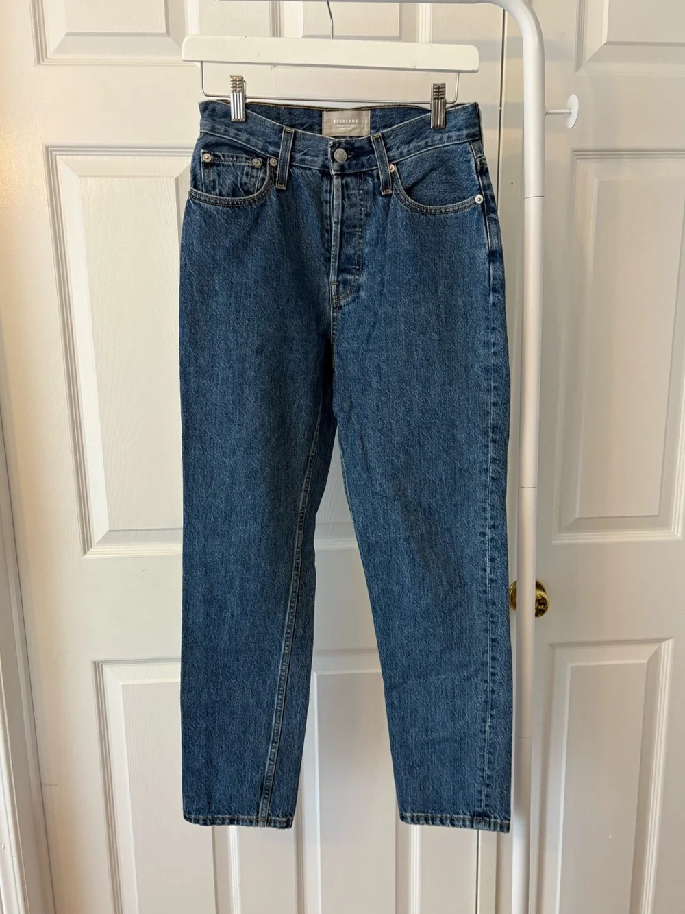 Everlane Highrise Blue The 90s Cheeky Jeans Size 25 Organic Cotton - Picture 4 of 13